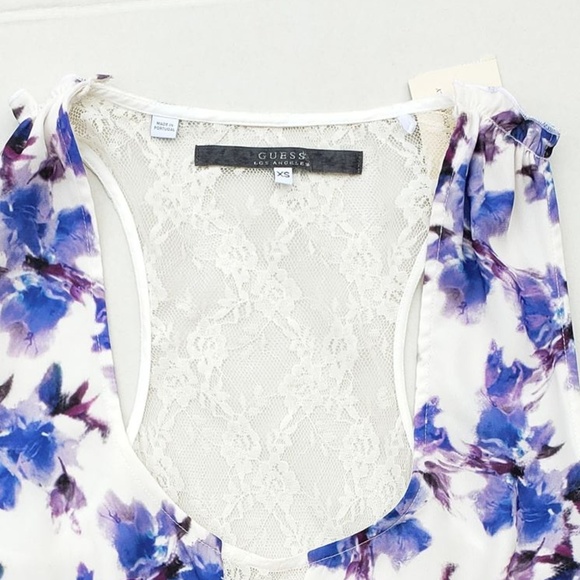 New GUESS Fleur Allover Floral Bird Print Dress - Picture 6 of 8